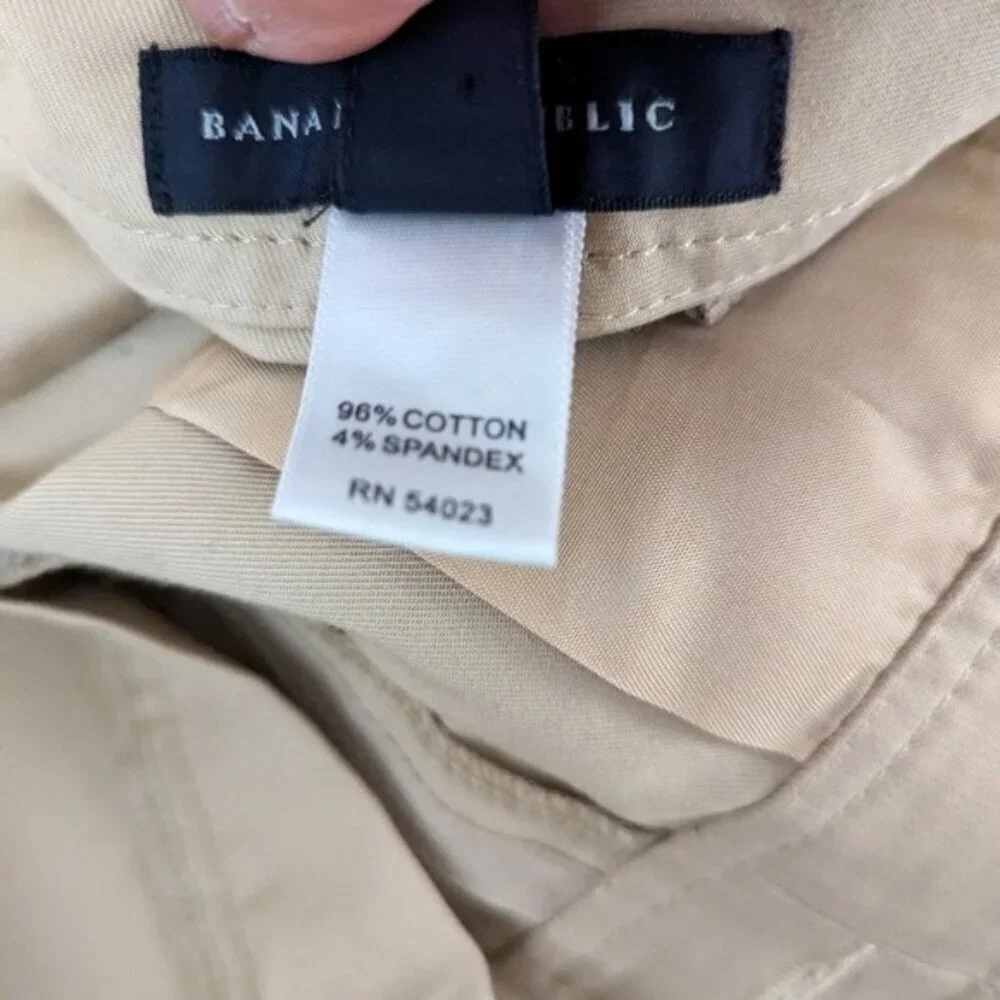 Banana Republic Martin‎ Wide Leg Pants Cotton Stretch Tan Size 6S
